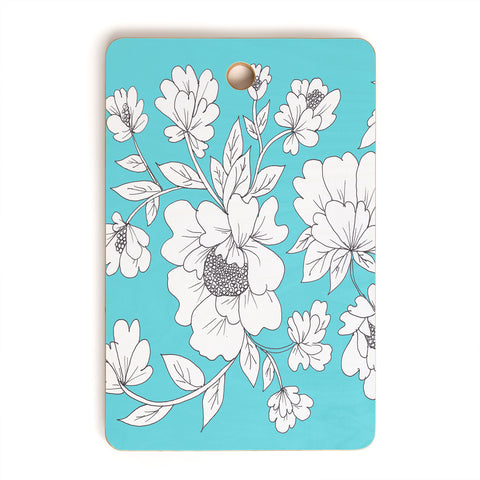 Rosie Brown Turquoise Floral Cutting Board Rectangle