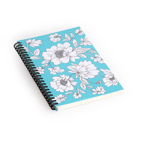 Rosie Brown Turquoise Floral Spiral Notebook