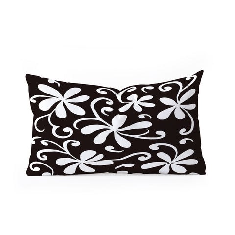 Rosie Brown White on Black Oblong Throw Pillow