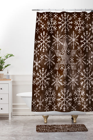 Ruby Door Frosty Chocolate Shower Curtain And Mat
