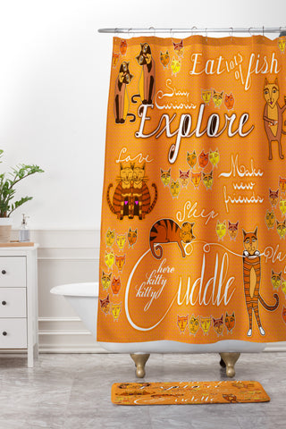Ruby Door How To Be A Happy Cat Shower Curtain And Mat