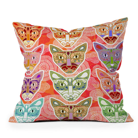Ruby Door Mexicali Cats Throw Pillow