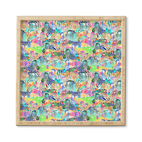 Ruby Door Rainbow Zebras Framed Wall Art