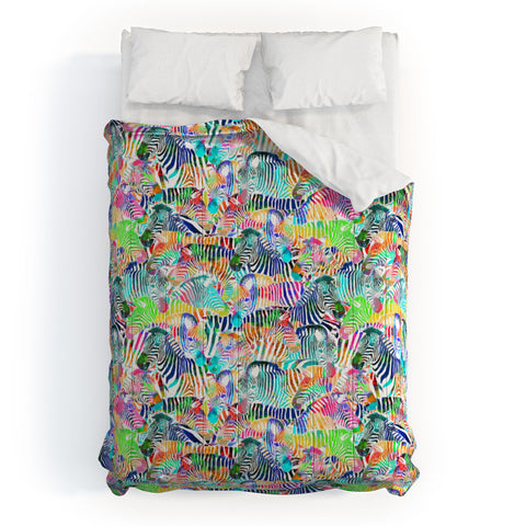 Ruby Door Rainbow Zebras Comforter