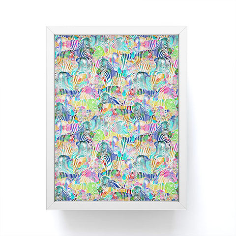 Ruby Door Rainbow Zebras Framed Mini Art Print