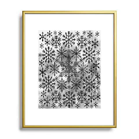 Ruby Door Snow Leopard Snowflake Metal Framed Art Print