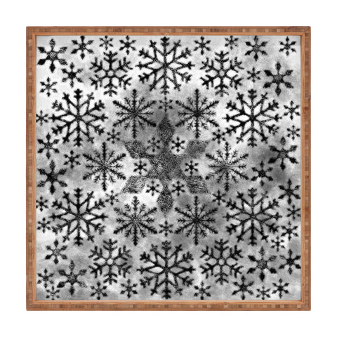Ruby Door Snow Leopard Snowflake Square Tray