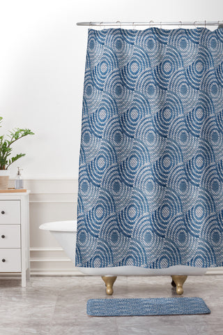 Ruby Door Stone Washed Denim Shower Curtain And Mat