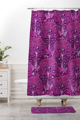Ruby Door Swans and Squirrels Shower Curtain And Mat