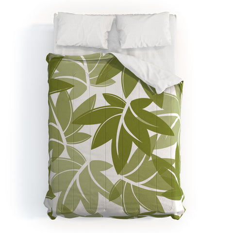 Sabine Reinhart Green Leaves Comforter