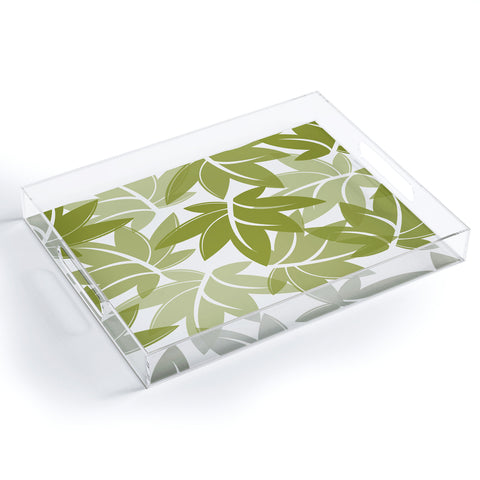 Sabine Reinhart Green Leaves Acrylic Tray