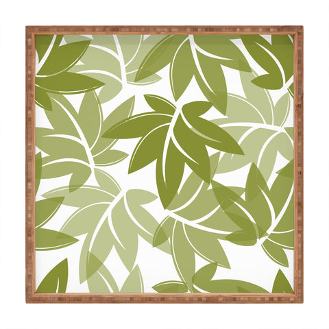 Sabine Reinhart Green Leaves Square Tray