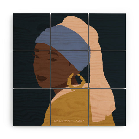 Sabrena Khadija The Girl With A Bamboo Earring Wood Wall Mural