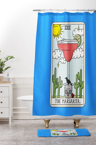 Sagepizza MARGARITA READING Shower Curtain And Mat