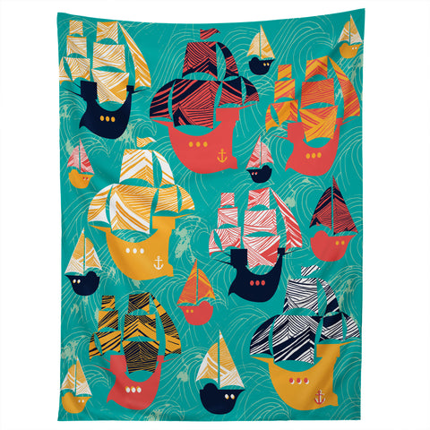 Sam Osborne Pirate Ships Tapestry