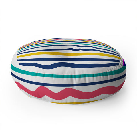 Sam Osborne Wiggle Stripes Floor Pillow Round