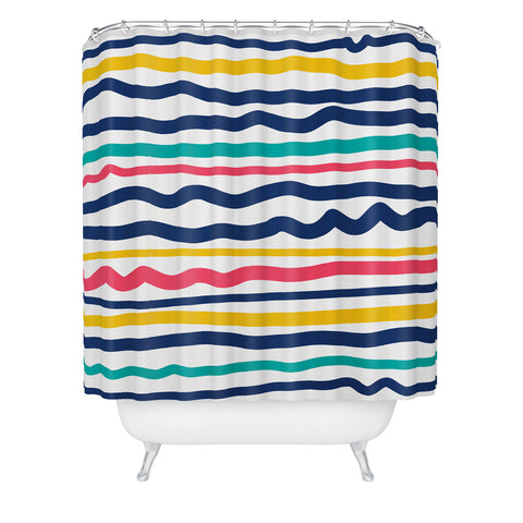 Sam Osborne Wiggle Stripes Shower Curtain