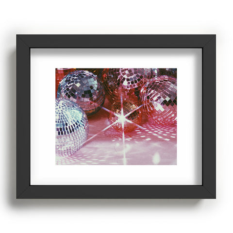 Samantha Hearn Disco Balls Pink and Silver Recessed Framing Rectangle