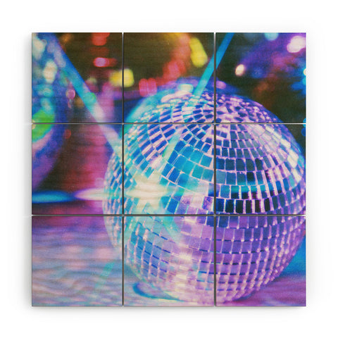 Samantha Hearn Neon Solo Disco Ball Wood Wall Mural