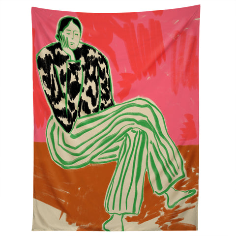sandrapoliakov CALM WOMAN PORTRAIT Tapestry