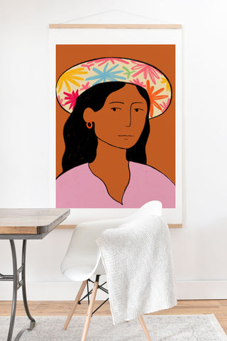 sandrapoliakov GIRL IN A HAT Art Print And Hanger
