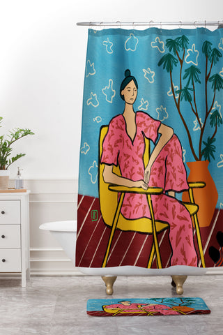 sandrapoliakov PLANT LADY AT HOME Shower Curtain And Mat