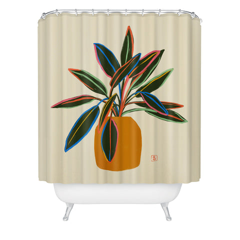 sandrapoliakov PLANT WITH COLOURFUL LEAVES Shower Curtain