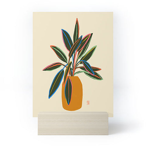 sandrapoliakov PLANT WITH COLOURFUL LEAVES Mini Art Print