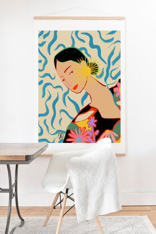 sandrapoliakov SMILING WOMAN AND SUNSHINE Art Print And Hanger