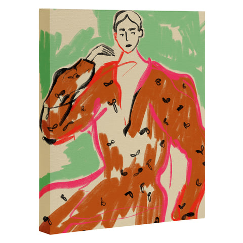sandrapoliakov WOMAN IN A TERRACOTTA DRESS Art Canvas