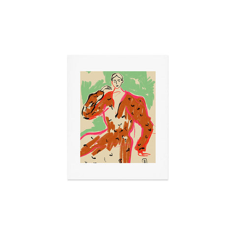 sandrapoliakov WOMAN IN A TERRACOTTA DRESS Art Print