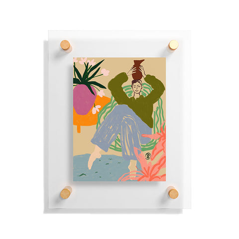 sandrapoliakov WOMAN WITH VESSEL Floating Acrylic Print