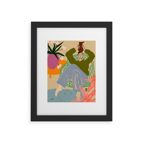 sandrapoliakov WOMAN WITH VESSEL Framed Art Print
