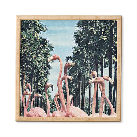 Sarah Eisenlohr Palm Trees Flamingos Framed Wall Art