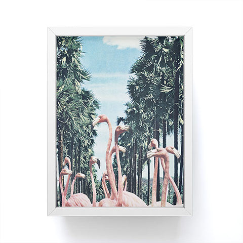 Sarah Eisenlohr Palm Trees Flamingos Framed Mini Art Print