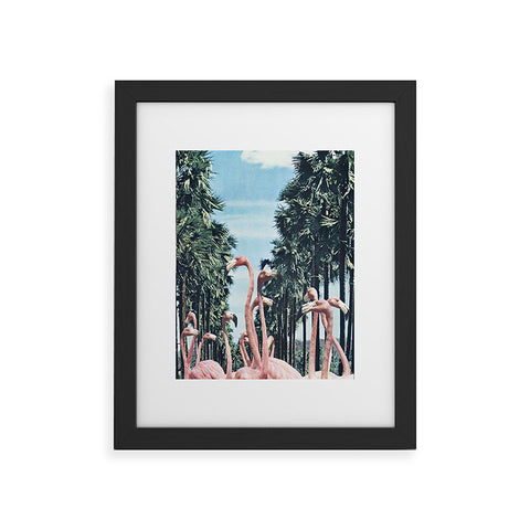 Sarah Eisenlohr Palm Trees Flamingos Framed Art Print
