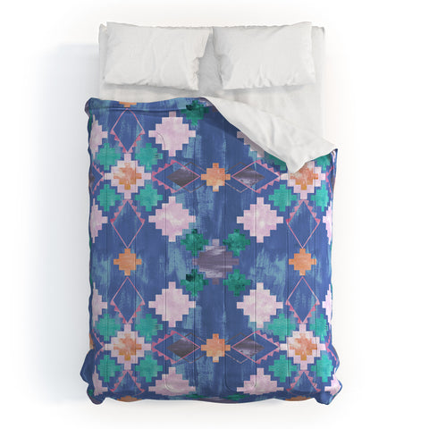 Schatzi Brown Andie Tribal Blue Comforter