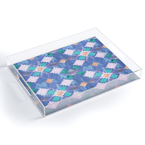 Schatzi Brown Andie Tribal Blue Acrylic Tray