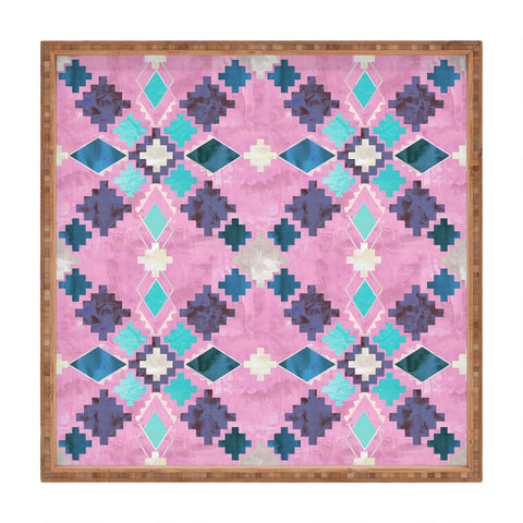 Schatzi Brown Andie Tribal Pink Square Tray