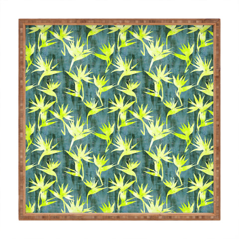 Schatzi Brown Bird of Paradise Green Square Tray
