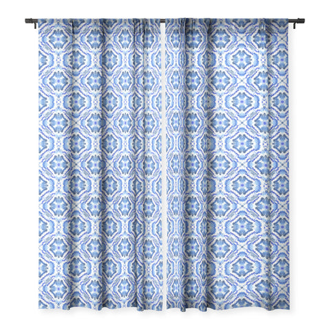 Schatzi Brown Blue Water Love 8 Sheer Window Curtain