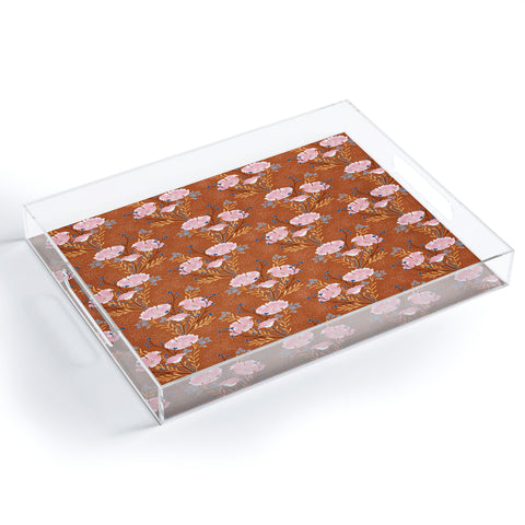 Schatzi Brown Carrie Floral Caramel Acrylic Tray