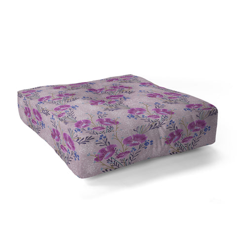 Schatzi Brown Carrie Floral Lilac Floor Pillow Square