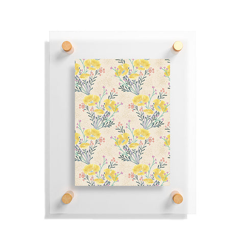 Schatzi Brown Carrie Floral Yellow Floating Acrylic Print