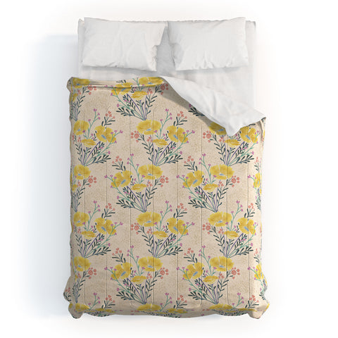 Schatzi Brown Carrie Floral Yellow Comforter