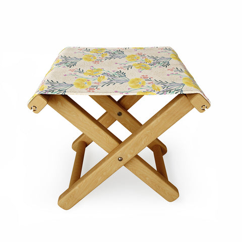 Schatzi Brown Carrie Floral Yellow Folding Stool
