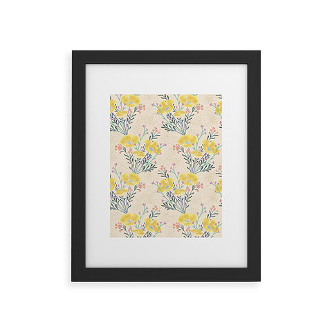 Schatzi Brown Carrie Floral Yellow Framed Art Print