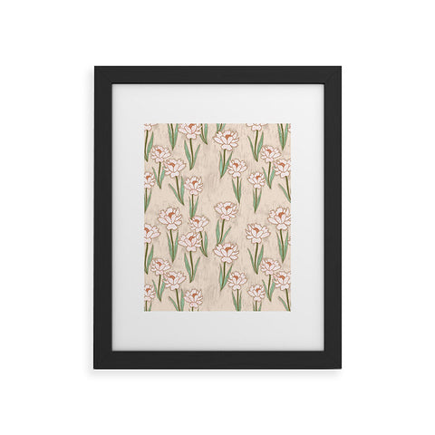 Schatzi Brown Danni Floral Beige Framed Art Print