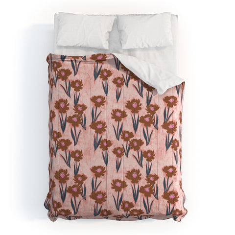 Schatzi Brown Danni Floral Pink Comforter