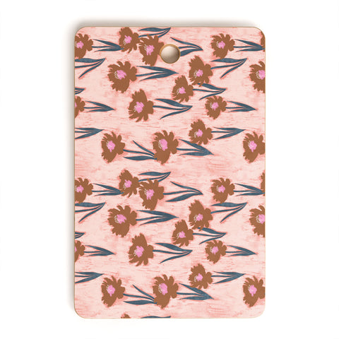 Schatzi Brown Danni Floral Pink Cutting Board Rectangle